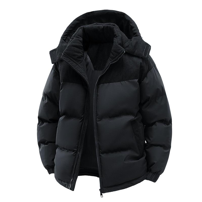 Men's Winter Hooded Jacket Warm Casual Windproof Coat Padded Thicken Parka Jackets for Men Quilted Full Zip Windbreaker Insulated Jackets with Hood