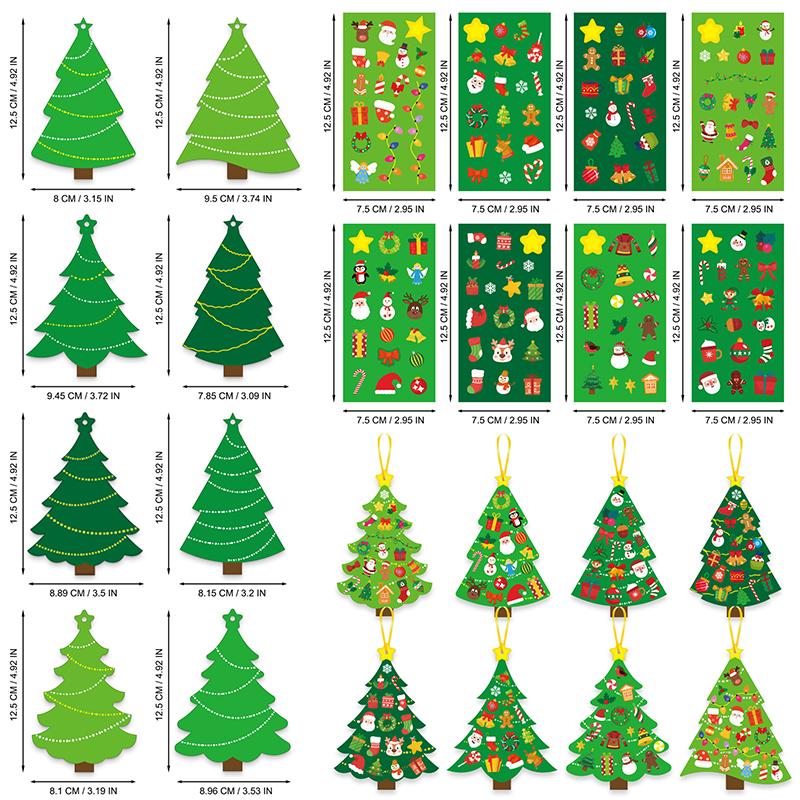 24Pcs Christmas Crafts For Kids - Diy Xmas Tree Ornaments With Sticker Kits - Set For Holiday Decorations, Party Favors