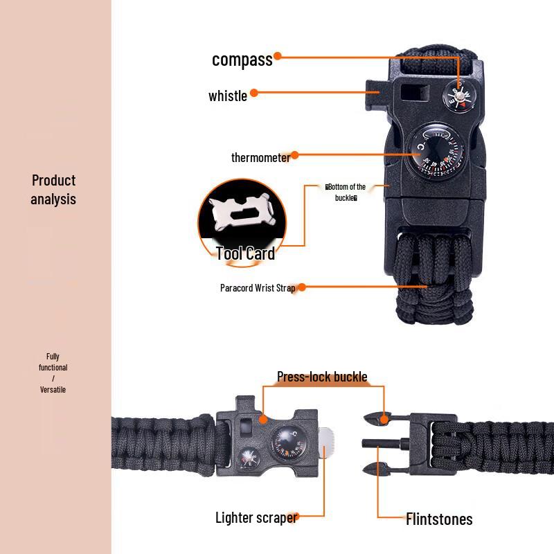 Многофункциональный браслет для выживания на природе