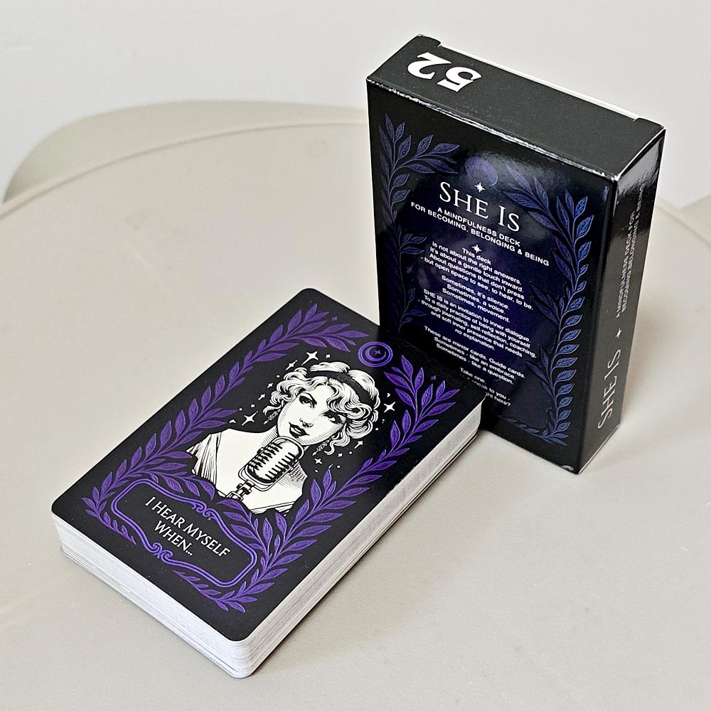 9*6cm SHE IS: A Mindfulness Deck for Becoming, Belonging & Being | 52 Reflective Prompt Cards
