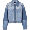 ONLY Women's 3D Digital Print Drop Shoulder Lapel Denim Jacket