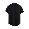 Men'S Fashion Collar Solid Color Shirt Casual Short Sleeved Top
