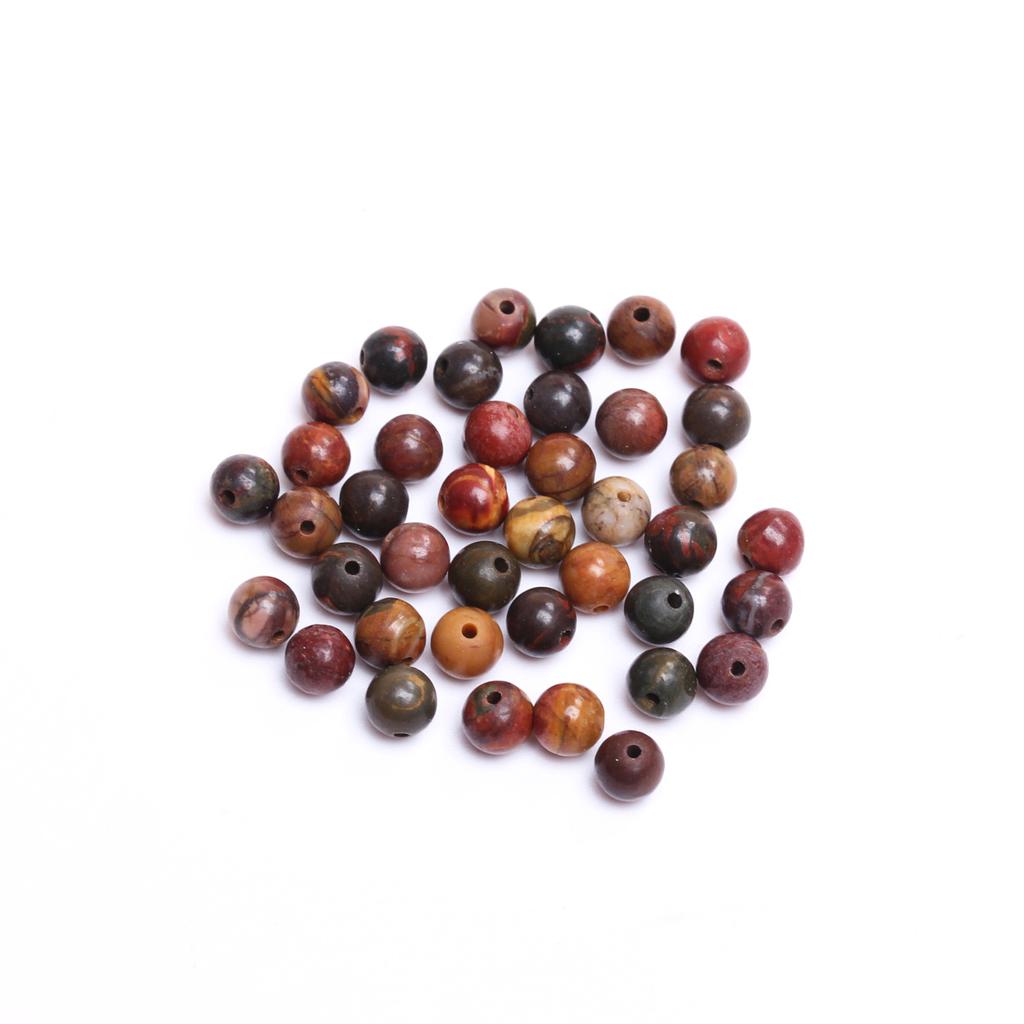 Товары для вечеринок Материалы для изготовления украшений своими руками Бусины из яшмы Пикассо Бусины из натурального камня Бусины россыпью Круглые 4/6/8/10 мм Подвески для рукоделия своими руками