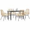 VidaXL Garden Dining Set Cushions 5pcs Brown Poly Rattan Glass, Outdoor Dining Set, Dining Furniture of 3334557
