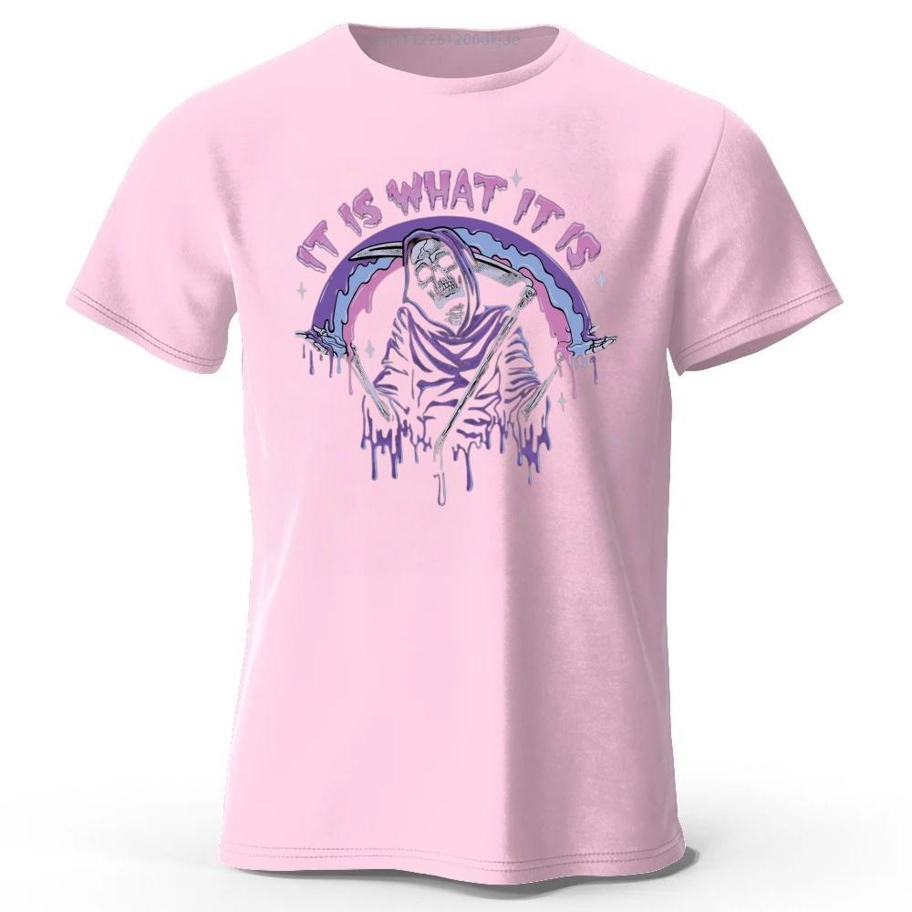 Summer Mens Dark Gothic Style Death Print Pure Cotton Short Sleeved Comfortable Soft Loose Sports Tshirt Fashionable Outfit