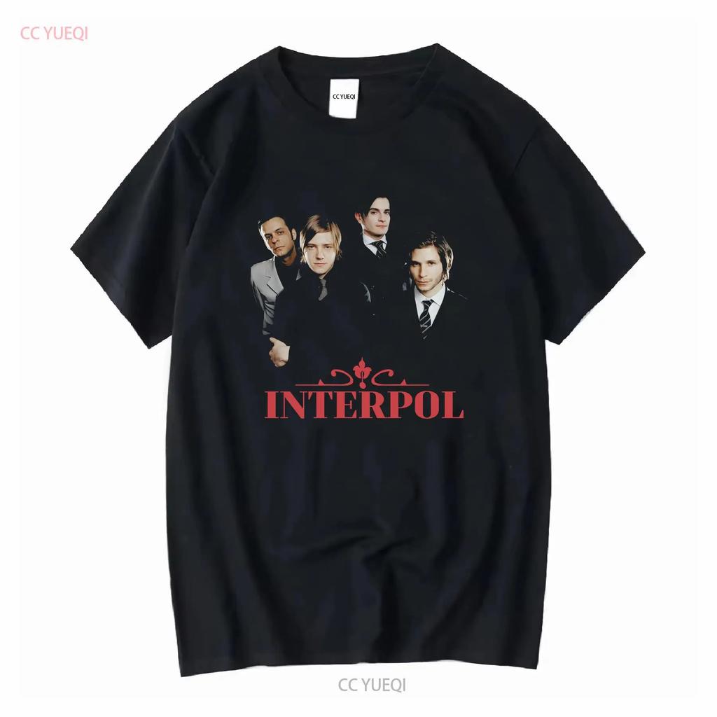 Interpol Rock Band T Shirt Black Cotton Unisex Gift For Fan Te7169 Vintage Washed Stylish Streetwear Unisex Casual Versatile