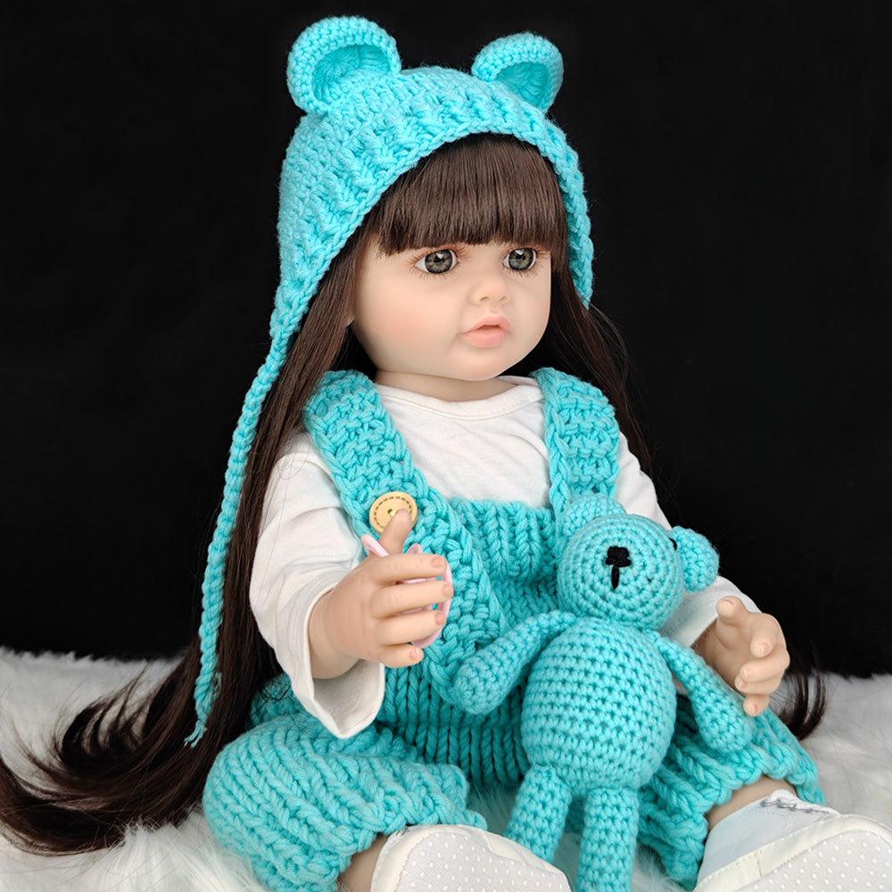 22 дюйма/55 см кукла реборн реалистичная полностью силиконовая детская виниловая кукла новорожденная девочка принцесса игрушка для малышей подарок куклы для девочек