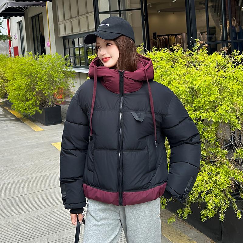 Осень-зима, утепленная теплая парка, женская повседневная милая однотонная Свободная куртка с капюшоном и большим карманом, верхняя одежда