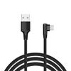 Плетеный USB C кабель из нейлона, длина 1 м, с изгибом под 90 градусов, USB на Type-C адаптер для iPhone/Samsung/Tesla/Huawei/Xiaomi/MacBook