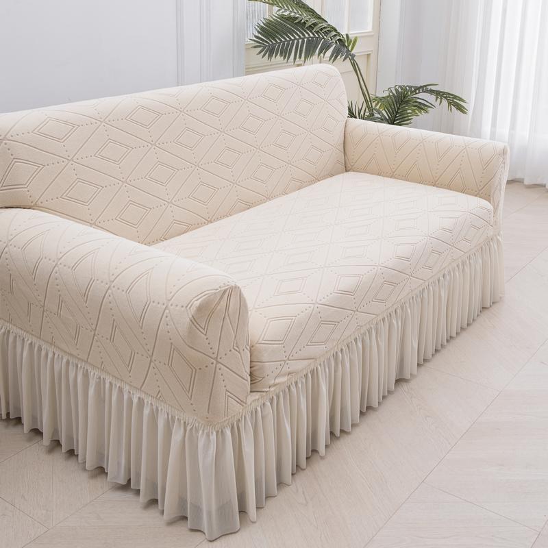Чехол на диван 1/2/3/4-местный с юбкой, жаккардовый эластичный чехол на диван «все включено» для гостиной