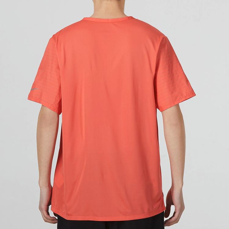 Nike Dri-Fit Rise 365 Run Division Быстросохнущая однотонная футболка с круглым вырезом и короткими рукавами Мужские топы Оранжевый DD4852-814