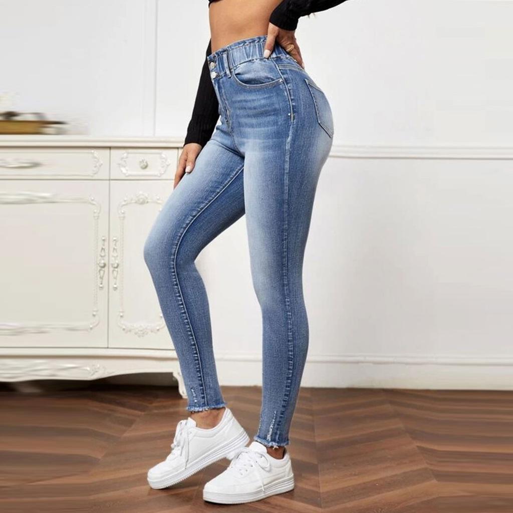 Women's Fashion Jeans High Elastic Skinny Jeans
