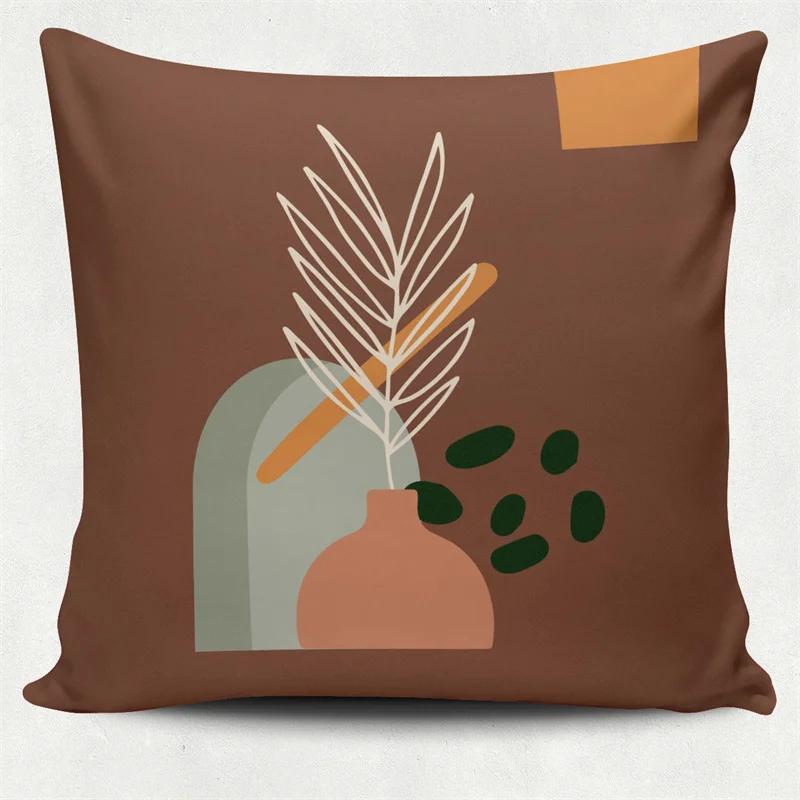 Скандинавский Моранди Красочный Геометрический Принт Квадратная Наволочка Домашняя Гостиная Диван Декорация Полиэстер Подушка