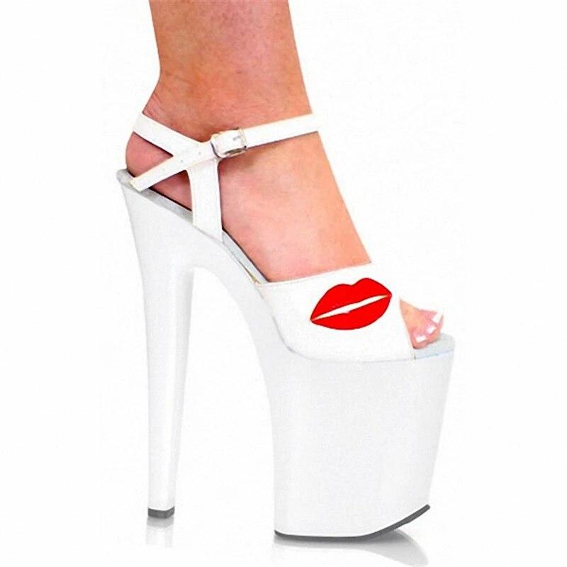 Женские танцевальные сандалии на платформе, каблук 20 см, платформа до щиколотки 10 см, пикантная обувь на платформе с цветком розы YKC