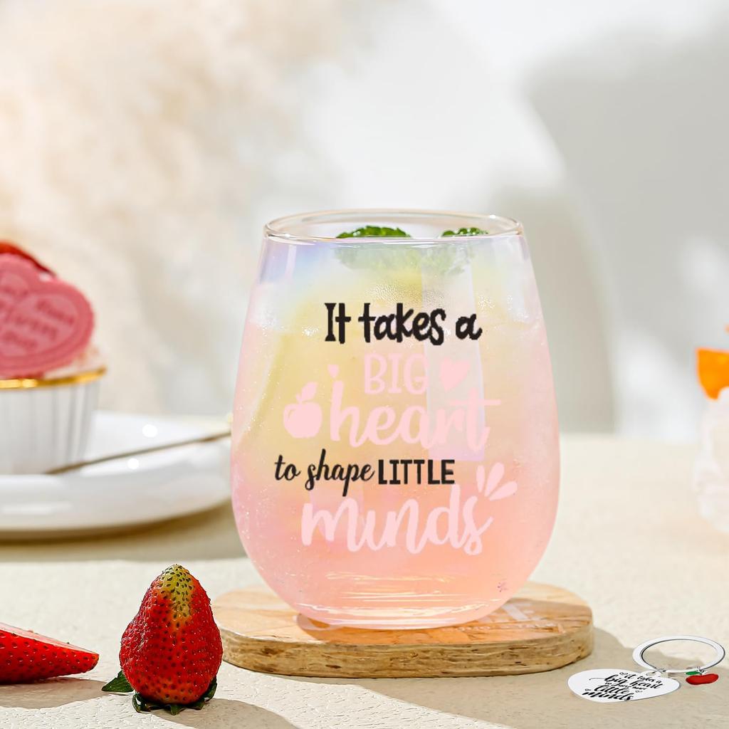 Colorful Stemless Wine Glasses Teacher Gifts For Women Birthday Gifts for Women Colleagues Best Friend For Her Cute Funny Gifts