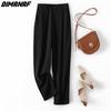 DIMANAF 2023 Большие размеры летние длинные брюки прямые повседневные женские брюки свободные женские базовые брюки серые широкие брюки 4XL
