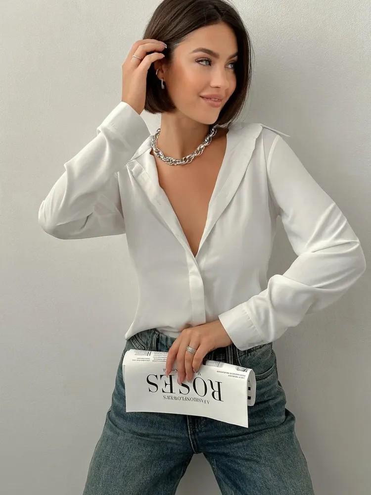 Европейско-американская приталенная рубашка с длинным рукавом: Элегантный и современный