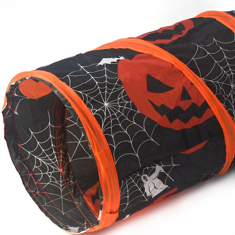 Halloween S/T Shape Cat Tunnel Tube Collapsible Hole Toy for Indoor Outdoor Kitty Training Play Space-Saving Pet Fun