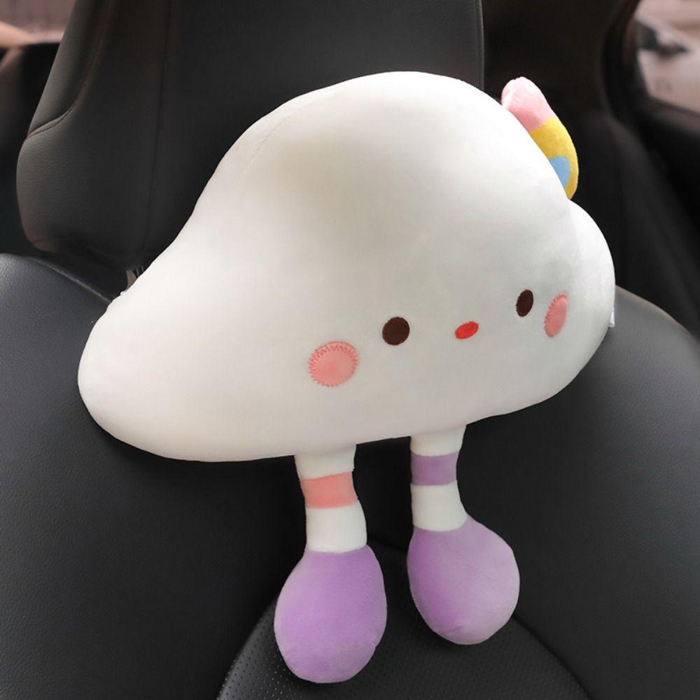 Soft Clouds Plush Neck Pillow Plush Clouds Waist Support  Car Accessories