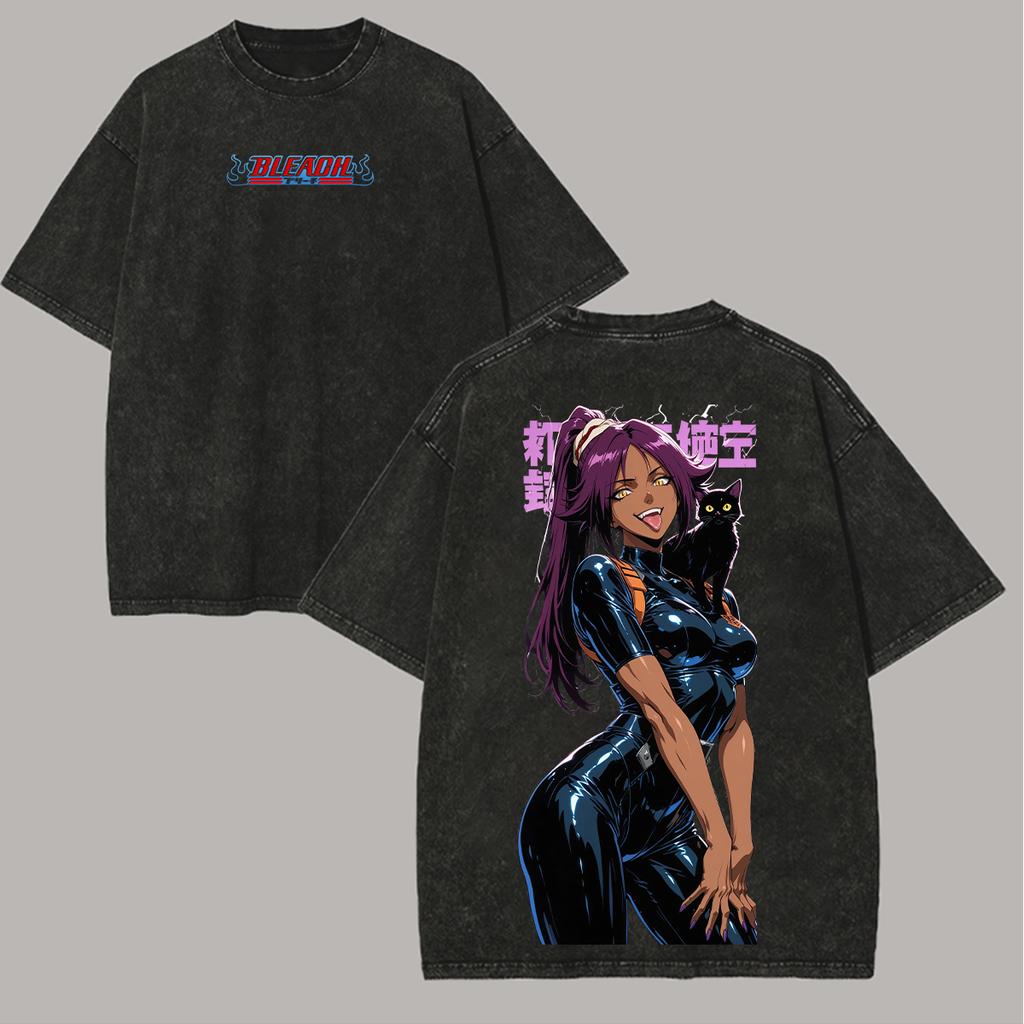 Bleach Anime Lover Washed Tshirt Year round clothing personality Clothes Plus Size Unisex NewModel Couples high quality soft