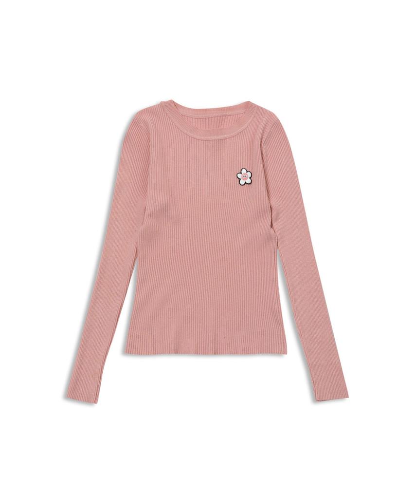 MACKY Slim Line Knit T-Shirt Pink