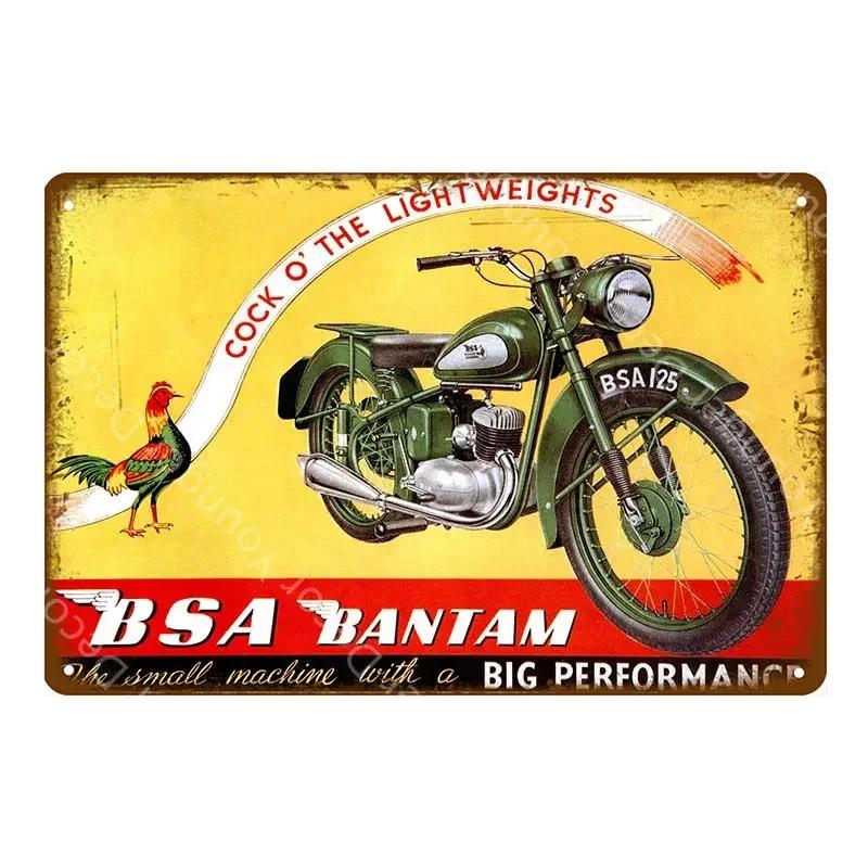 Ретро Металлическая Табличка Мотоциклы BSA Norton Indian Жестяные Таблички Винтажный Металлический Постер Декор Гаража Клуб Паб Бар Настенное Украшение YJ175