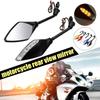 2x 10mm Motorcycle LED Turn Signals Rearview Mirror Scooter E-Bike Rear View Mirrors Back Side Convex Mirror