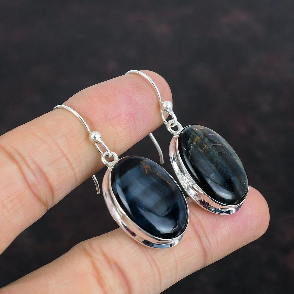 Серьги из драгоценных камней Pietersite, ювелирные изделия ручной работы, уникальные серьги из стерлингового серебра 925 пробы, ювелирные изделия Pietersite, серьги с камнями по дате рождения, подарки для мамы