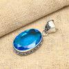 Ослепительный синий топаз, драгоценный камень, подвеска ручной работы из стерлингового серебра 925 пробы для свадебного подарка