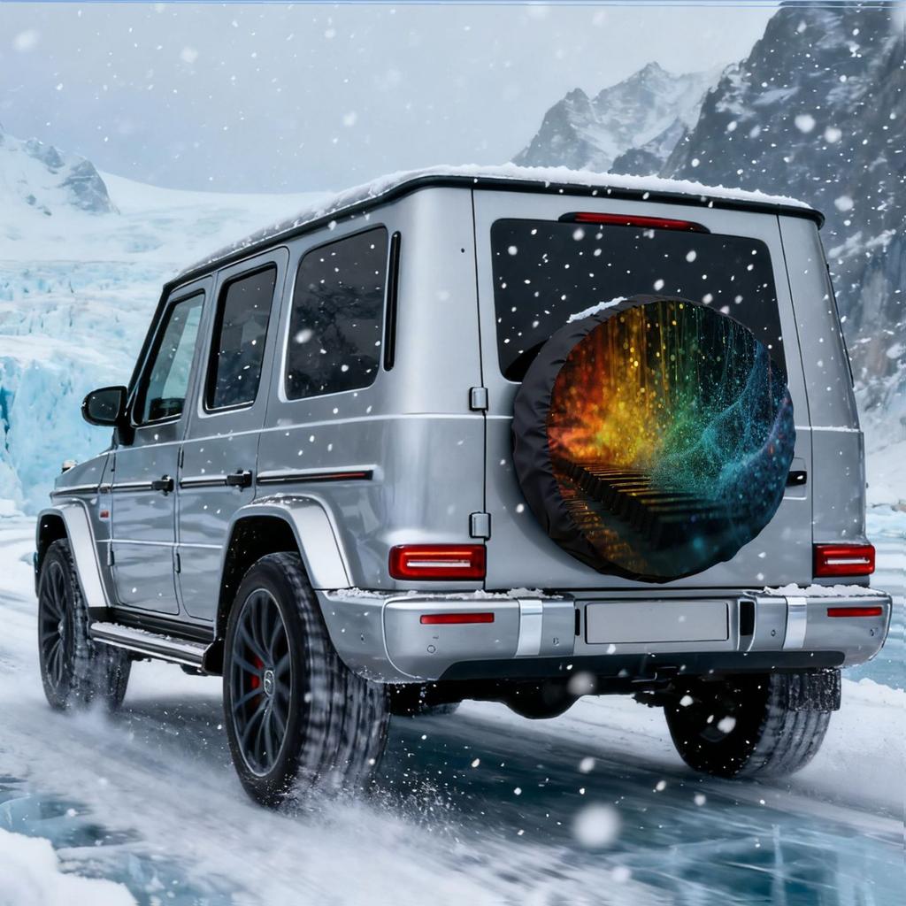 Luminous Art Style Tire Cover Universal Fit Polyester Fiber Outdoor Travel Protector