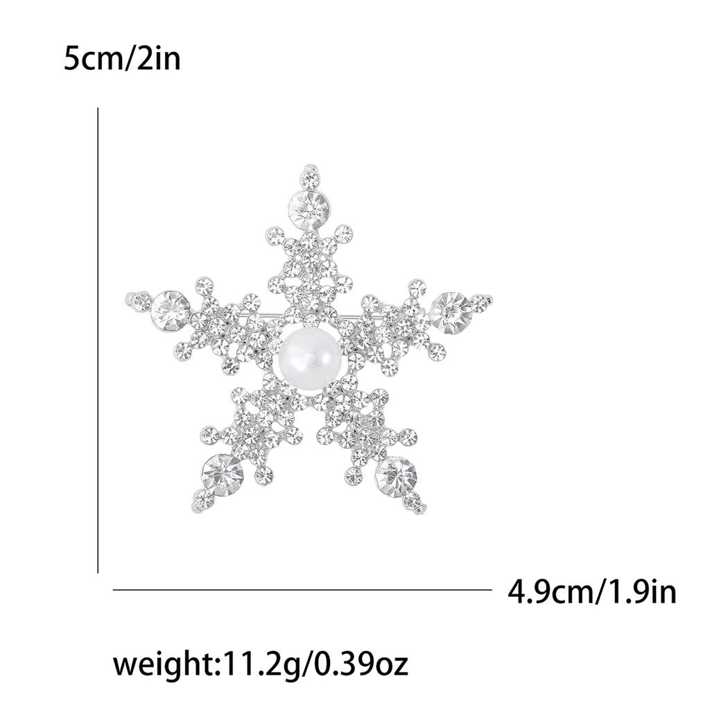 Rhinestone Snowflake Brooches for Women Unisex Christmas Pins Multi-color Available Fashion Jewellery Accessories Gifts