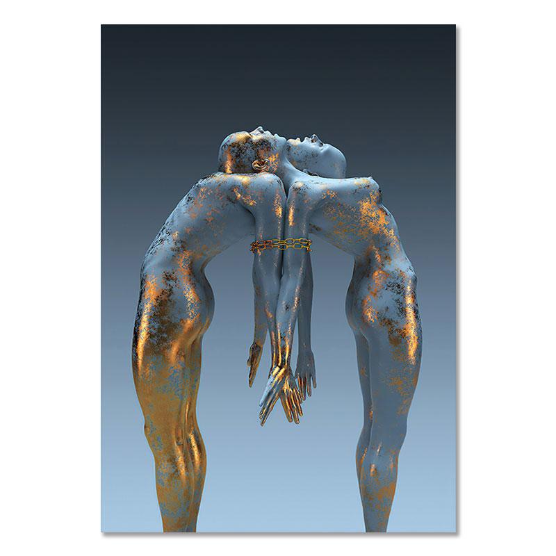 Абстрактная фигура, статуя, холст, живопись, современный постер и принты, настенная художественная картина для гостиной, отеля, интерьер, украшение дома