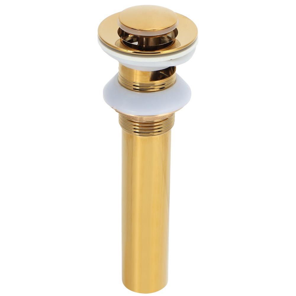 Gold Basin Drain Stopper Push Bounce Drain Filter Strainer Anti Clog Sink Drain Home Bathroom