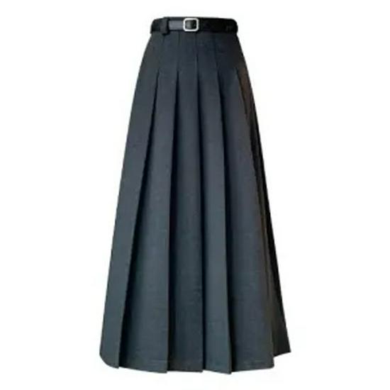 Серая юбка-трапеция из смесовой шерсти для женщин, от petite до plus size, идеально подходит для поздней осени