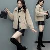 Women's 2022 Korean-Style Lambswool Jacket - Autumn/Winter Thick Short Sweater with Plus Velvet
