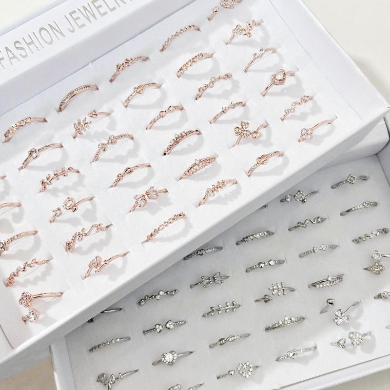 10Pcs Women's zirconium ring - simple open finger ring for party accessories