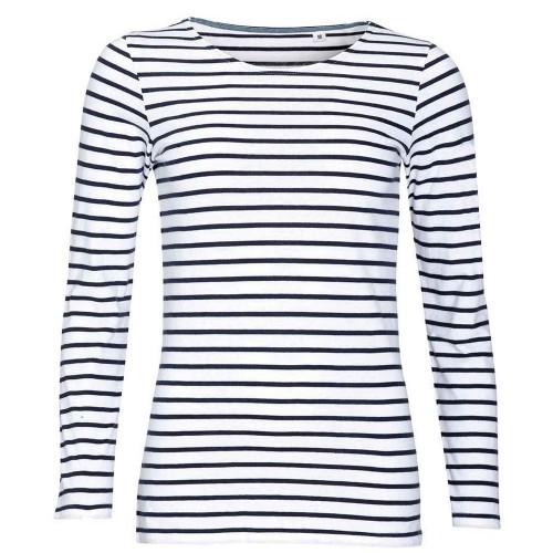 SOLS Womens/Ladies Marine Striped Long-Sleeved T-Shirt