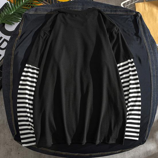 M Гардероб Студенческая рубашка Поддельные два предмета с круглым вырезом Простой повседневный весенний топ для школы