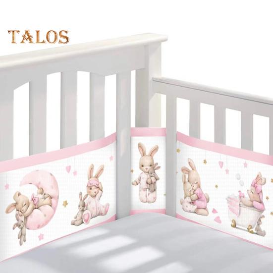 Дышащая сетчатая подкладка для кроватки с двухсторонними ремнями. Сетчатый барьер для безопасности детской кроватки. Простая установка. Защита конечностей. Бампер для кроватки.