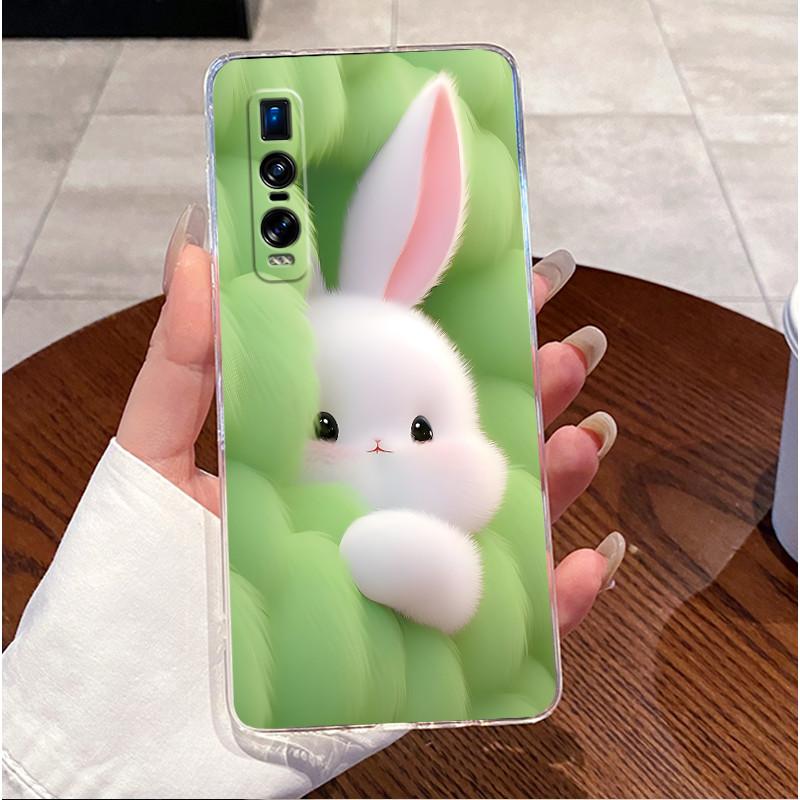 Для OPPO Find X2 X2pro CPH2023 CPH2025 Роскошный Милый Заяц с Сердечками Смешной Мягкий Силиконовый Чехол OPPO Find X2 Pro Прозрачная Задняя Крышка
