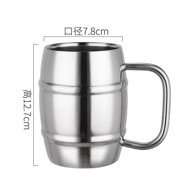 500/450ml Double Stainless Steel Beer Cup Outdoor Camping Western Coffee Cup With Handle Insulated Portable Water Cup Mugs