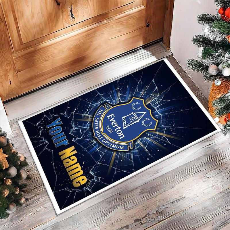 Everton FC Printed Crystal Velvet Rug Non‑Slip Crystal Velvet Carpet For Sofa Bedroom Indoor Home Decoration