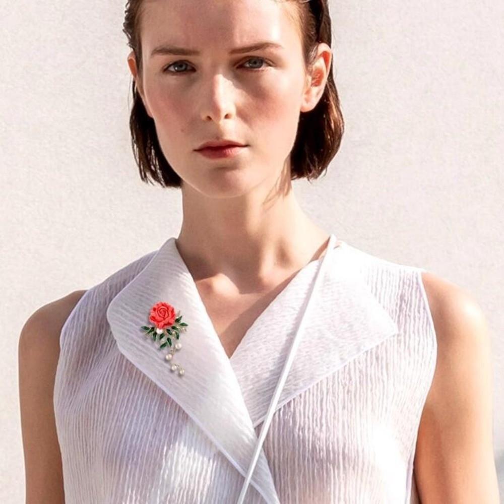 Zircon Pearls Brooches Sparkling Brooches New Peony Flower Brooches  Waist Accessorizing