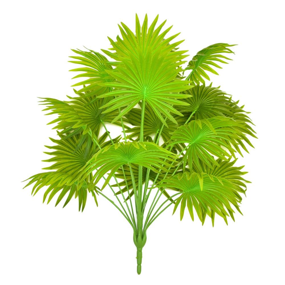 9-18 Leaves Artificial Fan Leaf Plant Fern Plant Palm Tree  Living Room Balcony Decoration