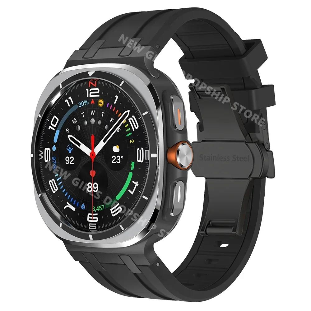 AP Silicone Loop Strap for Samsung Galaxy Ultra 47mm Luxury Men Sports Band for Samsung Galaxy Ultra Butterfly Buckle Watchband