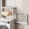 Sock Clip Space Saving Wall Mounted Multi Functional Towel Hanger Windproof Drying Rack with 10 Clips Folding