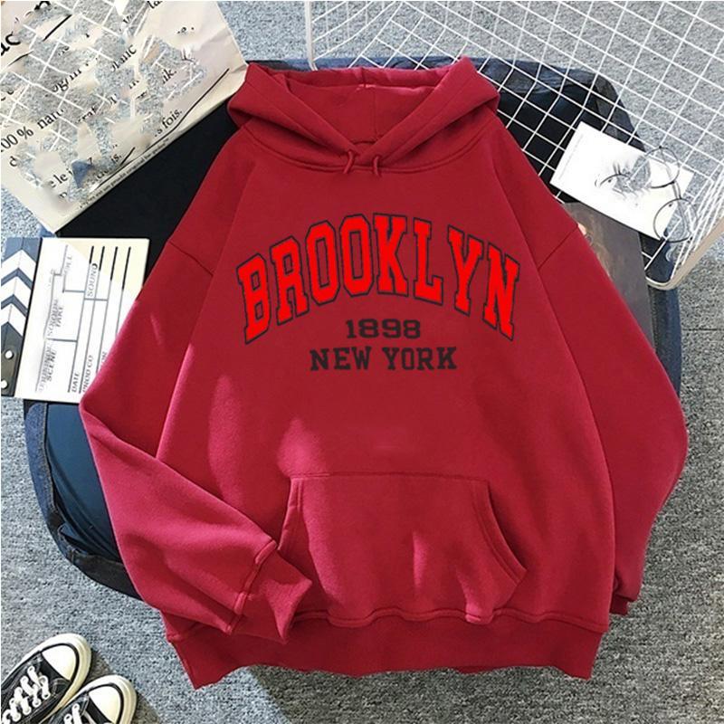Весна Осень Толстовки Печатный Brooklyn Lette Уличная одежда Мужчины Женщины Мода Большие Толстовки Спортивные костюмы Унисекс Одежда Пальто