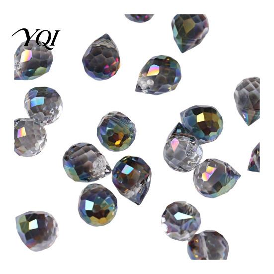 Glass Beads for Jewelry Making Faceted Teardrop Beads, Water Drop Loose Spacer Top Drilled Crystal Hanging Parasol Ornament Sun Catcher, DIY Necklace