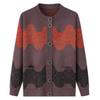 Женский новый вязаный кардиган с круглым вырезом, пуговицами, принтом, модный, свободный, универсальный, повседневный, с длинным рукавом