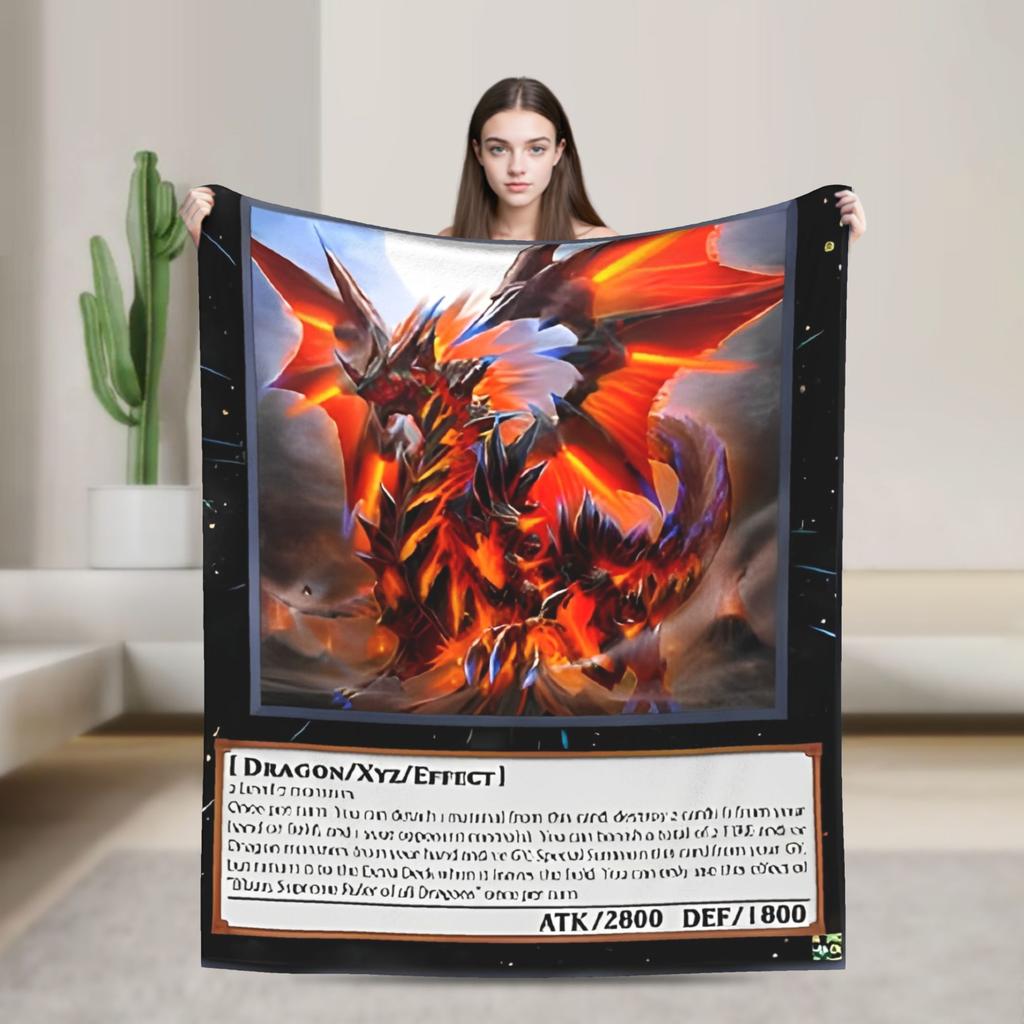 Anime Yu Gi Oh Card Flannel Blanket Warm Throw Blanket for Home Decor Travel Office Novelty Bedspread Sofa Bed Cover